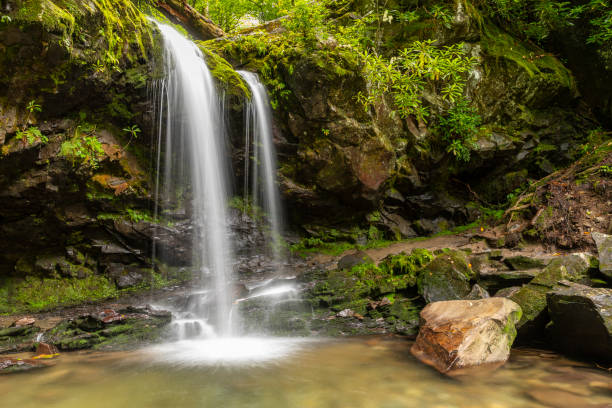 водопад грот-фолс - grotto falls стоковые фо�то и изображения