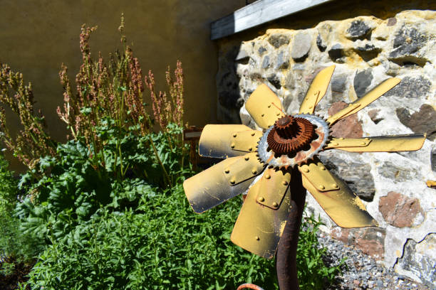istock Old metals turned into a sunflower-like decoration 1057149164