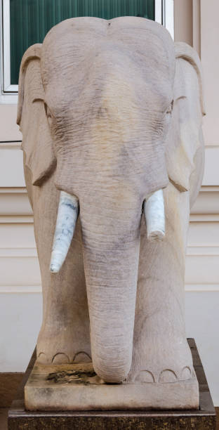 istock Old Elephant statue in Thai temple, Thailand 1057151502