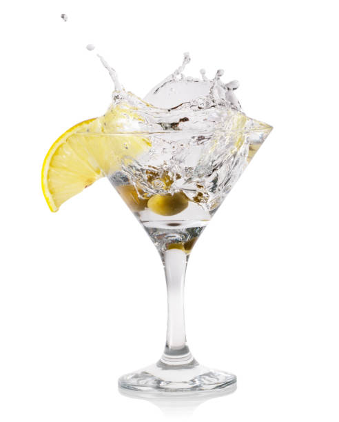 istock Martini splash with drops and olives in a transparent glass 1057152014