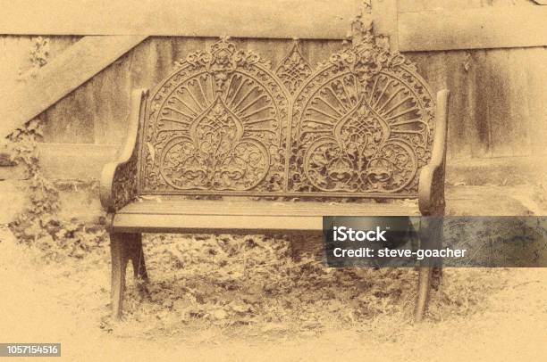 Oldfashioned Garden Chair Featured In A Calotype Paper Negative Stock Photo - Download Image Now
