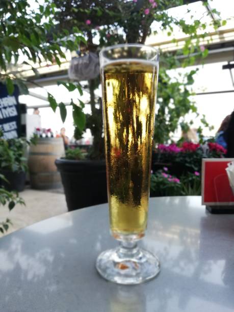 A glass of cold beer