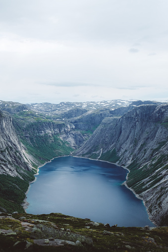 Mountains and beautiful fjord in South Norway