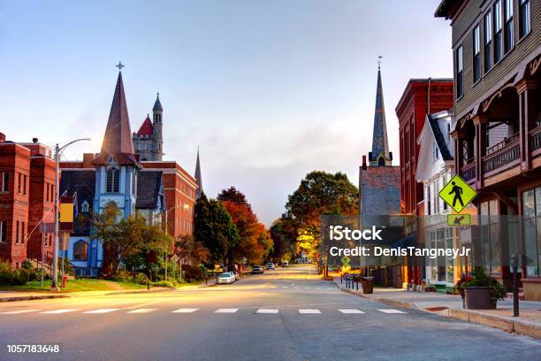 St Johnsbury Vermont Stock Photo - Download Image Now - Small Town America, Small Town, City Street