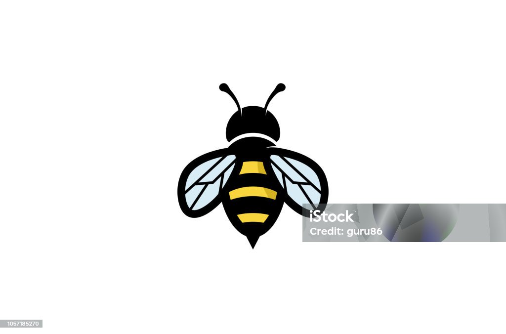 Creative Geometric Bee Logo - Royalty-free Abelha arte vetorial