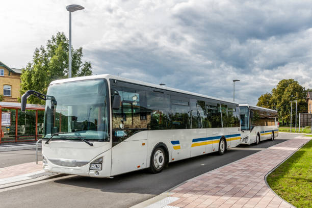 istock Regular buses at the bus station 1057191400