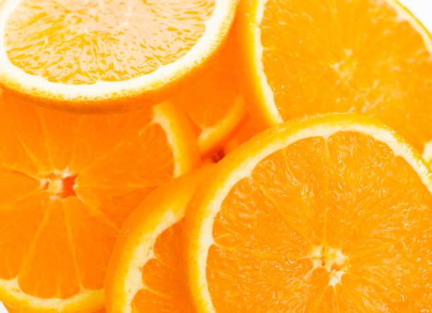 istock Close up of orange slices background 1057198760