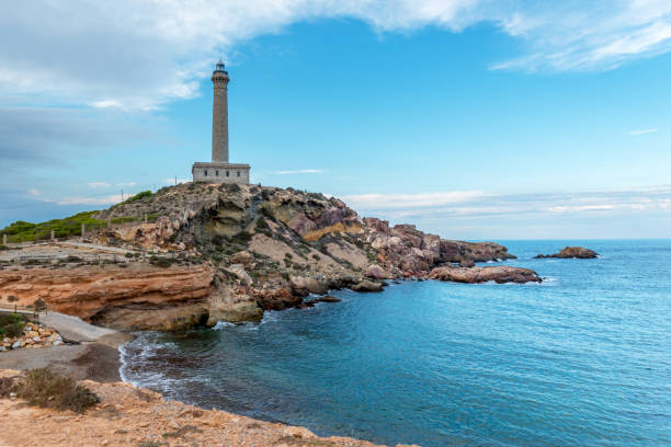 faro. cabo de palos. spagna. - murcia foto e immagini stock