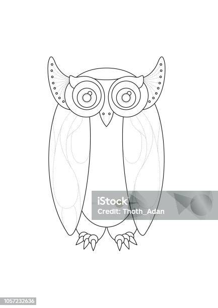 Big Eyed Owl Stock Illustration - Download Image Now - Animal, Animal Body Part, Animal Wing