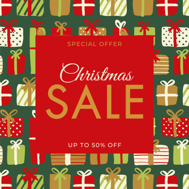 Christmas Sale design for advertising, banners, leaflets and flyers. Christmas Sale design for advertising, banners, leaflets and flyers. - Illustration shop gold online usa stock illustrations