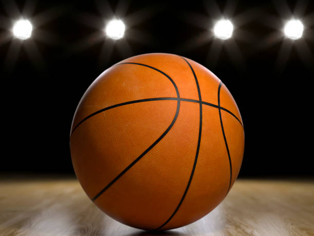 istock Basketball close-up on studio background - Stock image 1057240742