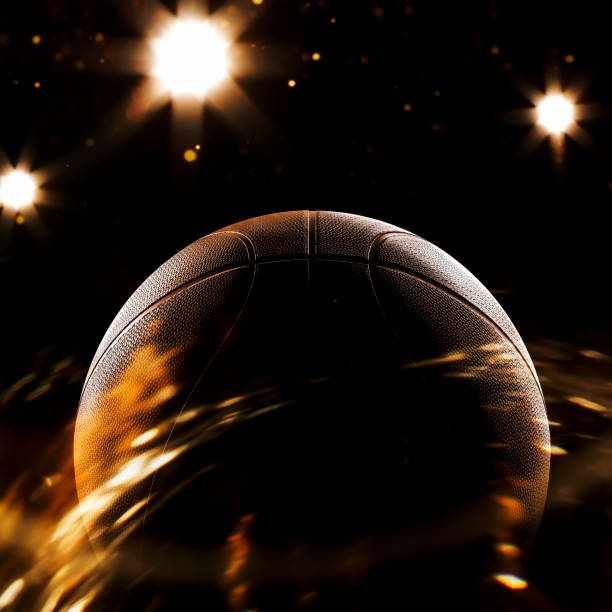 istock Basketball close-up on studio background - Stock image 1057243430