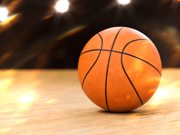 istock Basketball close-up on studio background - Stock image 1057243502