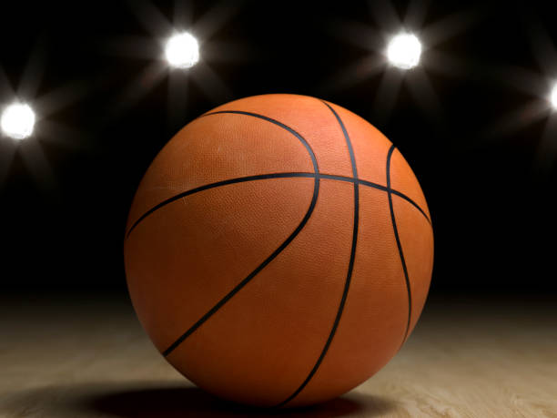 istock Basketball close-up on studio background - Stock image 1057243554