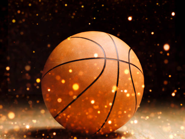 istock Basketball close-up on studio background - Stock image 1057243912