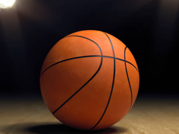 istock Basketball close-up on studio background - Stock image 1057244006