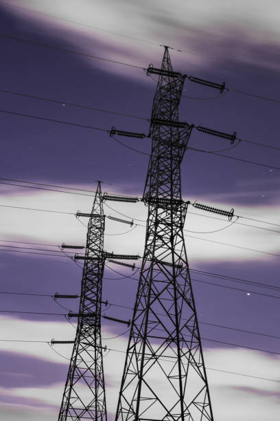 istock Electricity pylon at dusk 1057258520