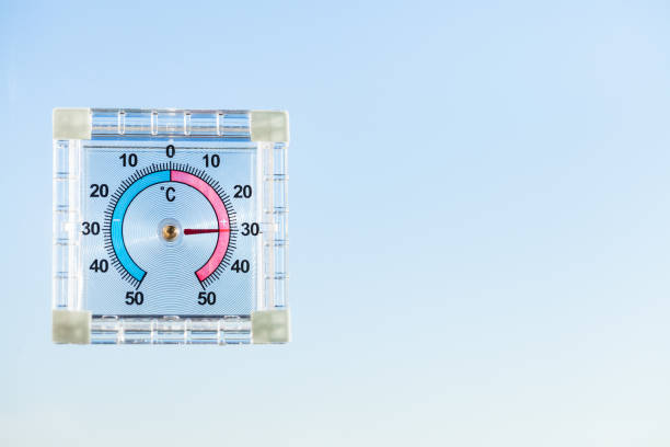 istock outdoor thermometer on home window and blue sky 1057258716