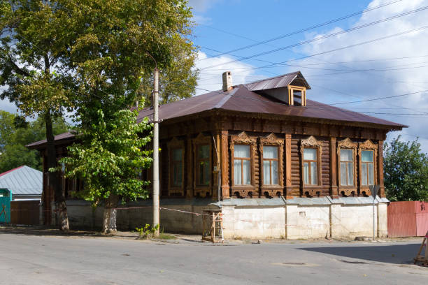 The old wooden house. Yelets, Lipetsk region, Russia.