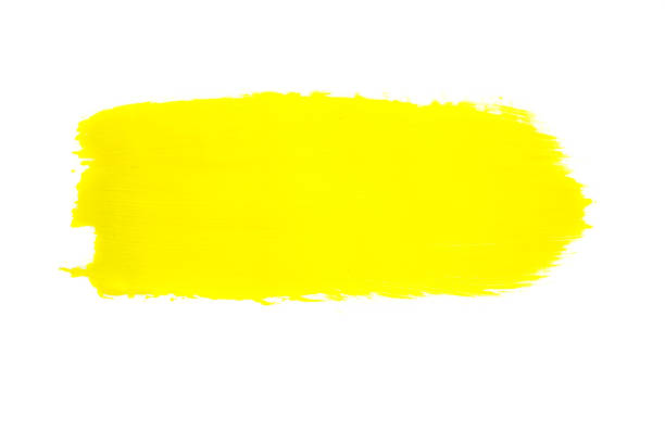 istock Yellow watercolor brushstroke pattern isolated on white background 1057280440