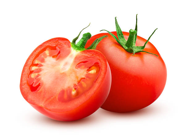 istock tomato isolated on white background, clipping path, full depth of field 1057282300