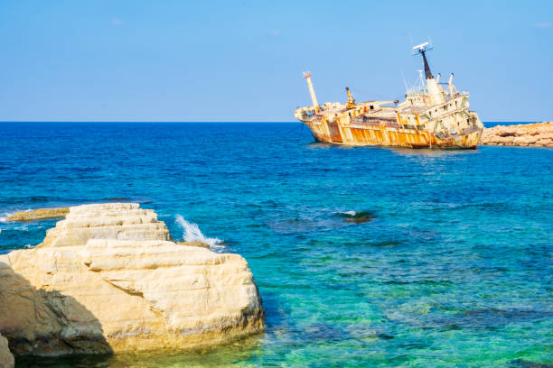 istock Abandoned rusty ship wreck EDRO III in Pegeia, Paphos, Cyprus. 1057293556