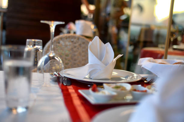 Luxury Table setting for party, Christmas, holidays and weddings.