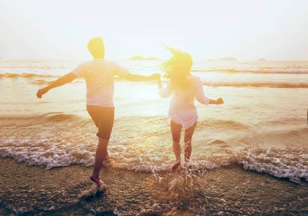 istock Beach holidays for couple, romantic honeymoon. 1057299002