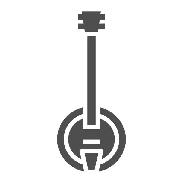 Vector illustration of Banjo glyph icon, music and country, instrument sign, vector graphics, a solid pattern on a white background.