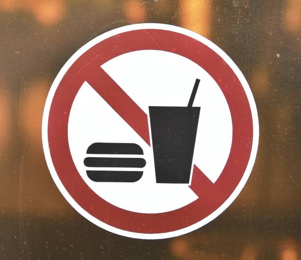 No Food or Drink sign on window of building.