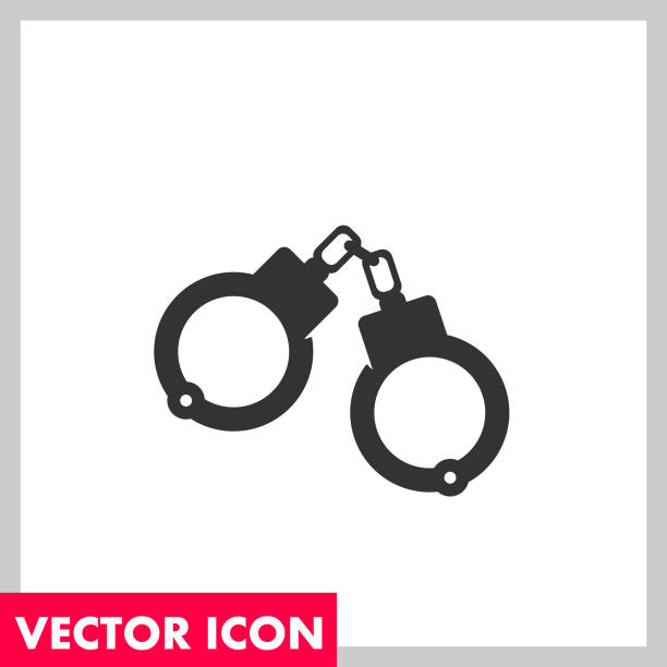 kajdanki ikona wektor - handcuffs stock illustrations