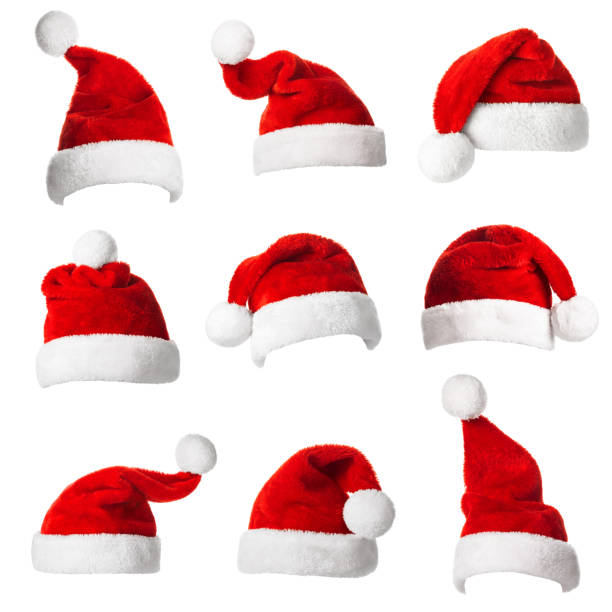 istock Collage with different shapes of Santa Claus helper hat 1057328146