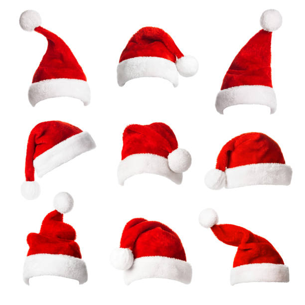 istock Collage with different shapes of Santa Claus helper hat 1057328188