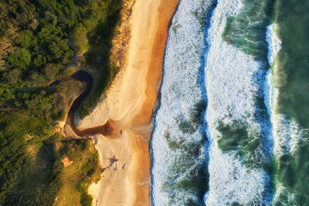 istock D Sea Nambucca Beach Top down creek 1057333168