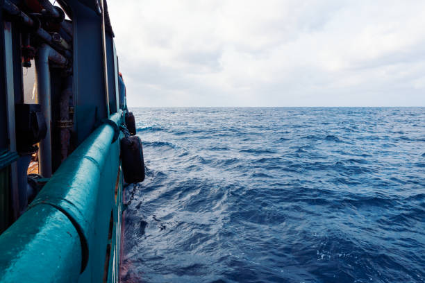istock View from ship or vessel deck to open sea - beautiful seascape 1057355456
