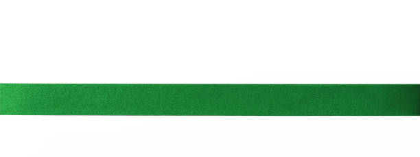 istock Satin ribbon band in green stripe fabric bow isolated on white background with clipping path 1057358708
