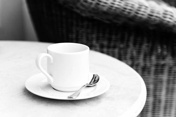 Realistic white cup on white background