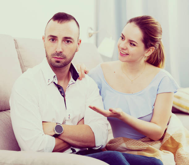 istock Man is upset because he quarrel with his wife 1057389634