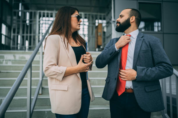 istock Young business people going from the office 1057395050