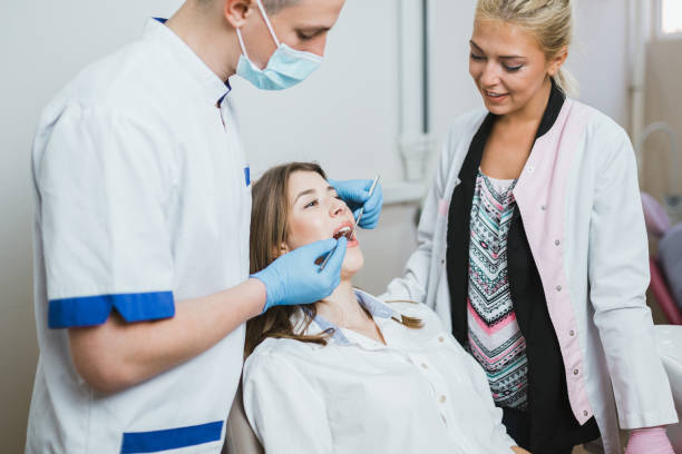 istock Patient having a medical check-up at the dentist's office 1057404972