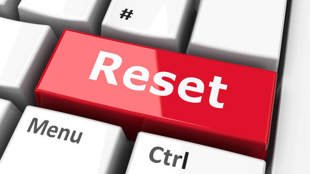 Computer keyboard Reset Reset key on the computer keyboard, three-dimensional rendering, 3D illustration refresh button on keyboard stock pictures, royalty-free photos & images