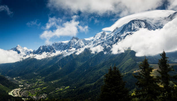 The Mont Blanc Mountain Range stock photo