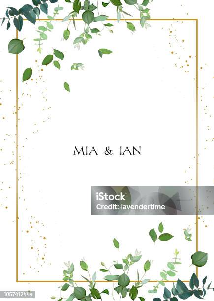 Herbal Minimalistic Vector Frame Stock Illustration - Download Image Now - Border - Frame, Leaf, Wedding