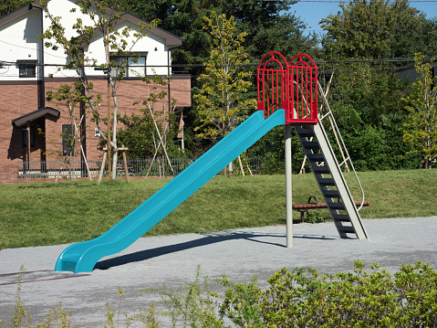 Playground at Tom Huyton Play Park in Radstock, Somerset