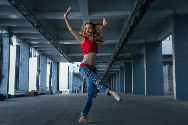 istock Ballerina dancing. Street performance. 1057429572