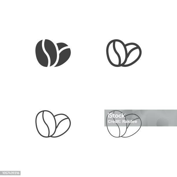 Coffee Bean Icons Multi Series Stock Illustration - Download Image Now - Raw Coffee Bean, Roasted Coffee Bean, Coffee - Drink