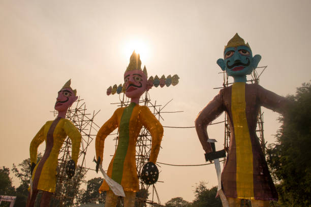 dussehra festival celebration in india dussehra festival celebration in india dussehra stock pictures, royalty-free photos & images