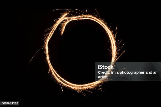 Sparkle Rounded Round Shape Sparkle In Black Background Stock Photo - Download Image ...