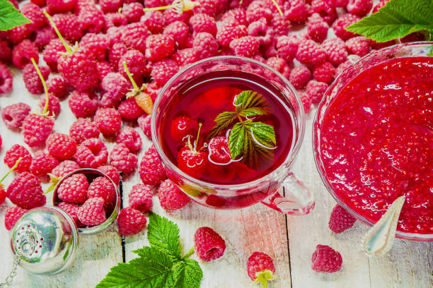 istock Raspberries on a wooden background. Selective focus. Food. 1057459152