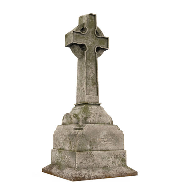 istock Cross Tombstone Isolated 1057469656